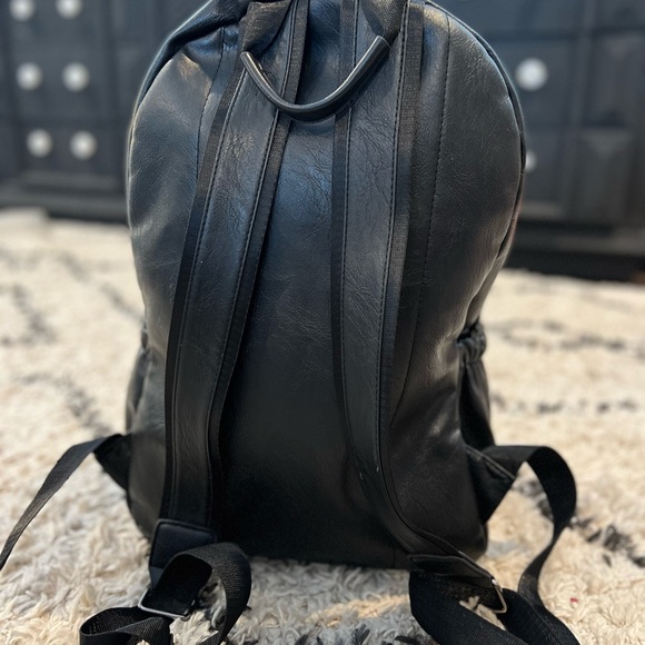 Large Faux Leather Backpack - Picture 3 of 8